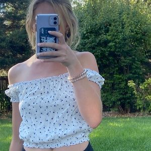 blue and white floral brandy shirt